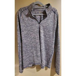 Women's Heathered Pullover Quarter Zip Zella Long Sleeve, Size L
